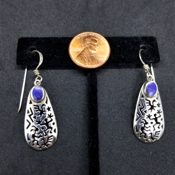Preciv sterling silver Kokopelli earrings - Picture 5 of 8